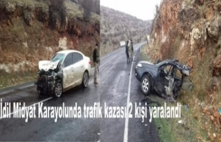 İdil Midyat Karayolunda trafik kazası 2 kişi yaralandı
