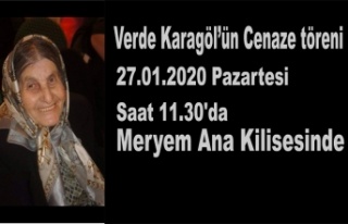Verde Karagül'ün Cenaze töreni Pazartesi saat...