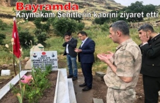 Kaymakam Şehitlerin kabrini ziyaret etti