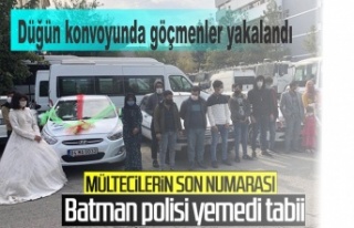 Düğün konvoyunda göçmenler yakalandı