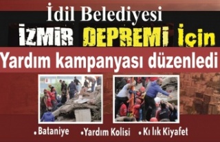 İdil Belediyesi İzmir Depremi İçin Kampanya düzenledi