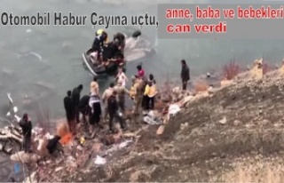 Otomobil Habur Çayına uçtu, anne, baba ve bebekleri...