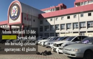 Adana merkezli 13 ilde Şırnak dahil oto hırsızlığı...