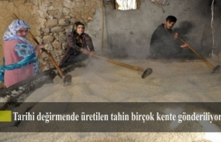 Çukurca'da tarihi değirmende üretilen tahin...