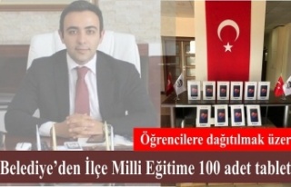 Belediye'den Öğrencilere 100 adet tablet yardımı