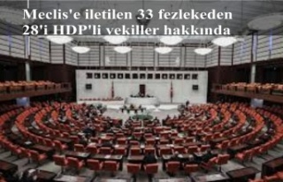Meclis'e iletilen 33 fezlekeden 28'i HDP'li...