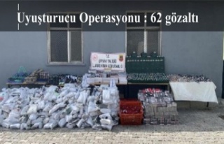 Uyuşturucu Operasyonu : 62 gözaltı