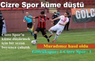 Cizre spor'u küme düşürmek için bir sezon...