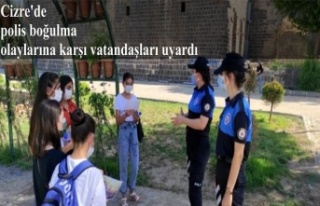 Cizre'de polis boğulma olaylarına karşı vatandaşları...