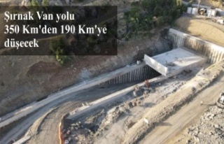 Şırnak Van yolu 350 Km'den 190 Km'ye düşecek