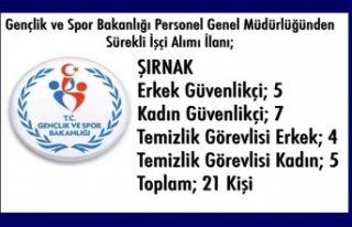 Gençlik ve Spor Bakanlığı'na 4 bin 346 işçi...