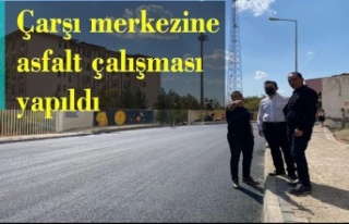 Çarşı merkezinde asfalt çalışması 