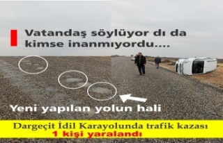 İdil Dargecit karayolunda trafik kazası 1 kişi...