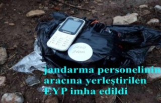 jandarma personelinin aracına yerleştirilen EYP...