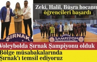 Kızlar Voleybol'da Şırnak Şampiyonu oldu