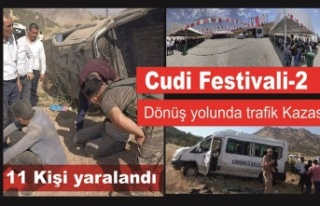 Cudi festivali dönüş yolunda trafik kazası 11...