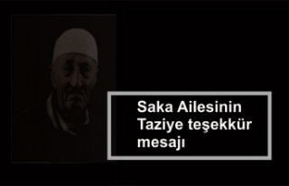 Saka ailesinin Taziye Teşekkür mesajı