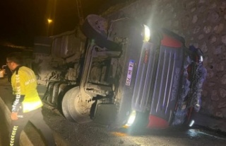 TIR devirdi 100 koyun telef oldu