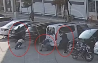 Saldırıda silah çeker kocasını korudu