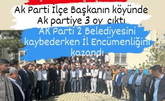 AK Parti İlçe Başkanın Köyünde 3 oy çıktı