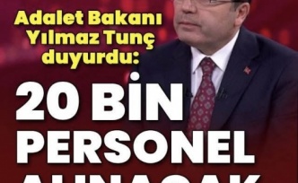 Adalet Bakanlığı 20 bin personel alacak