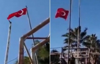 Türk Bayrağını indirdiler….Çok sert tepkiler var