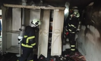 Ev yangını hasar oluştu