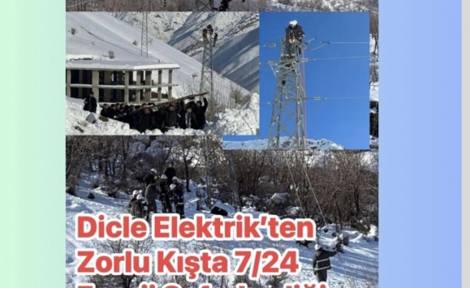 Dicle Elektrik Ekipleri Kış Şartlarına Meydan Okudu