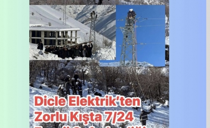 Dicle Elektrik Ekipleri Kış Şartlarına Meydan Okudu