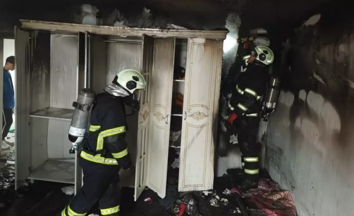 Ev yangını hasar oluştu