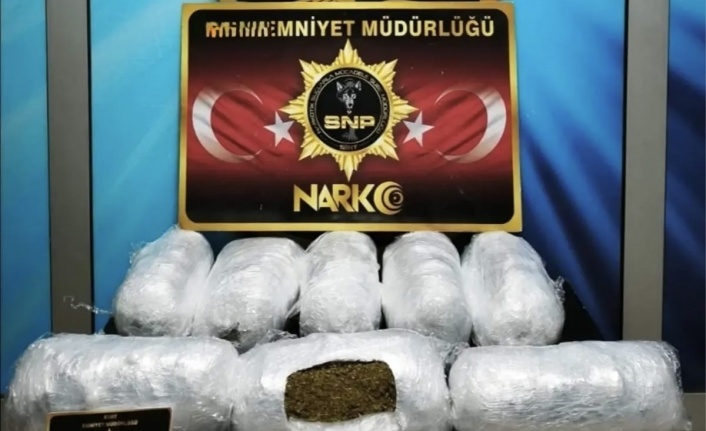 Yolcu otobüsünde 9 Kilo esrar ele geçirildi
